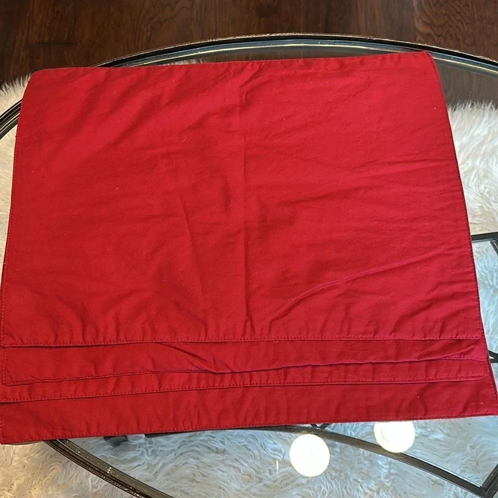 Pier 1 Red Sequined Trim Cloth Placemats 4